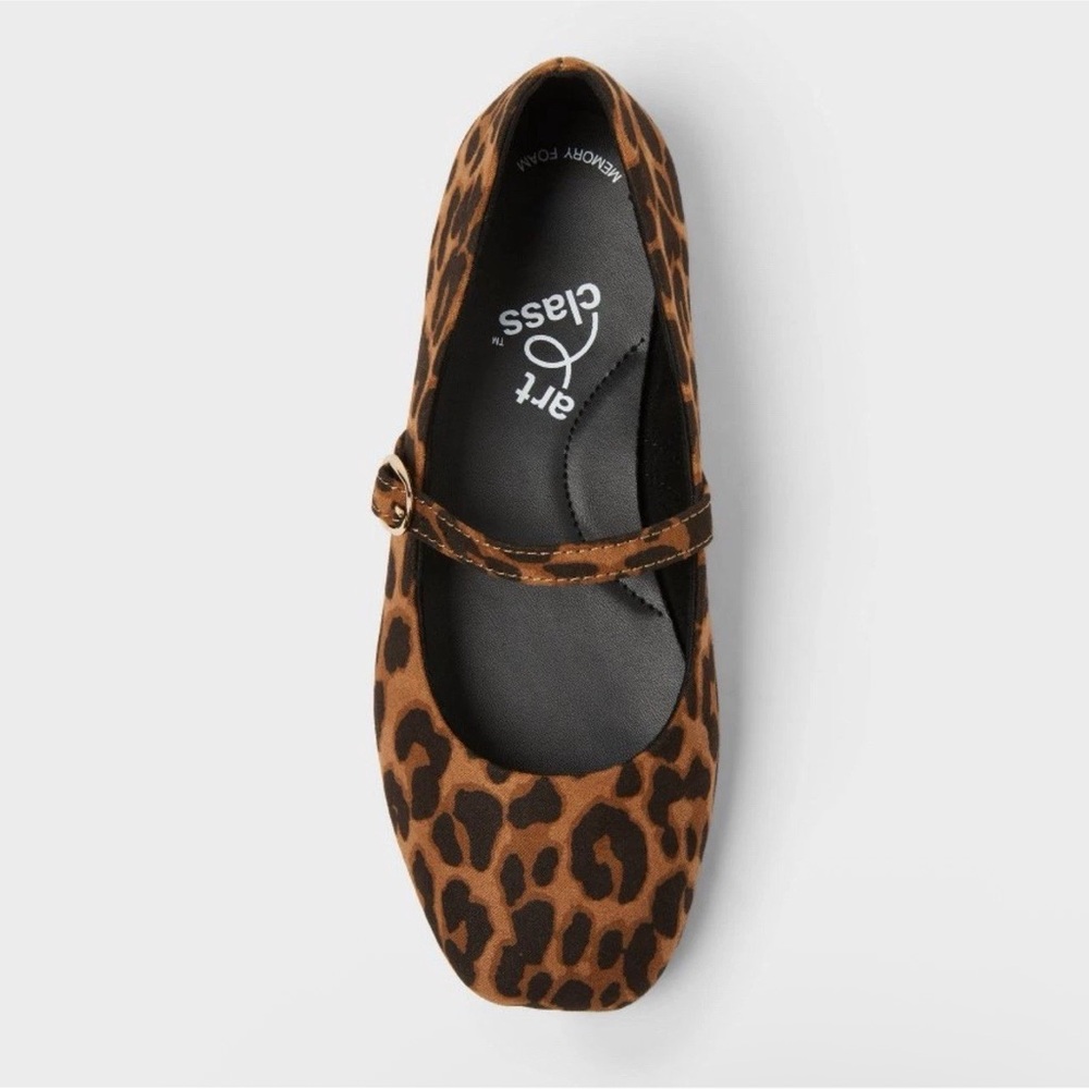 Cute Girls Brown & Black Leopard Print Mary Jane Kids' Flats